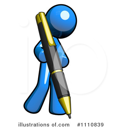 Royalty-Free (RF) Blue Man Clipart Illustration by Leo Blanchette - Stock Sample #1110839