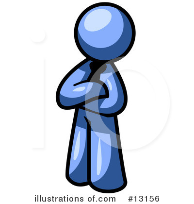 Royalty-Free (RF) Blue Man Clipart Illustration by Leo Blanchette - Stock Sample #13156