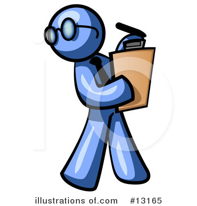 Royalty-Free (RF) Blue Man Clipart Illustration by Leo Blanchette - Stock Sample #13165