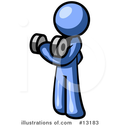 Royalty-Free (RF) Blue Man Clipart Illustration by Leo Blanchette - Stock Sample #13183