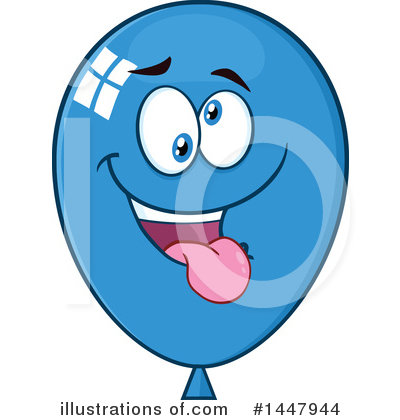 Royalty-Free (RF) Blue Party Balloon Clipart Illustration by Hit Toon - Stock Sample #1447944
