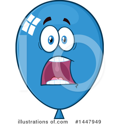 Royalty-Free (RF) Blue Party Balloon Clipart Illustration by Hit Toon - Stock Sample #1447949