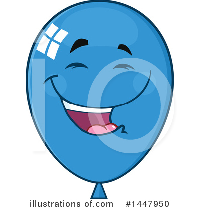 Royalty-Free (RF) Blue Party Balloon Clipart Illustration by Hit Toon - Stock Sample #1447950