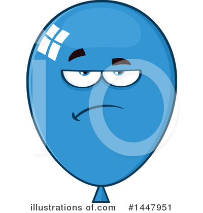 Royalty-Free (RF) Blue Party Balloon Clipart Illustration by Hit Toon - Stock Sample #1447951