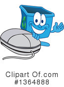 Blue Recycle Bin Character Clipart #1364888 by Mascot Junction