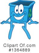 Blue Recycle Bin Character Clipart #1364889 by Mascot Junction