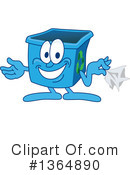 Blue Recycle Bin Character Clipart #1364890 by Mascot Junction