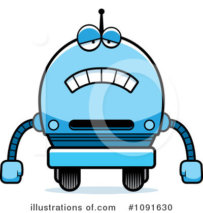 Royalty-Free (RF) Blue Robot Clipart Illustration by Cory Thoman - Stock Sample #1091630