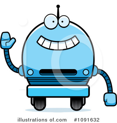 Royalty-Free (RF) Blue Robot Clipart Illustration by Cory Thoman - Stock Sample #1091632