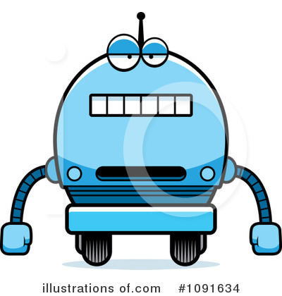 Royalty-Free (RF) Blue Robot Clipart Illustration by Cory Thoman - Stock Sample #1091634