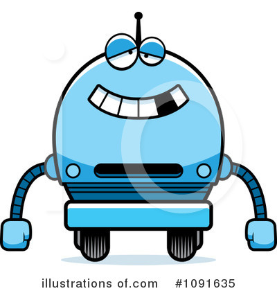 Royalty-Free (RF) Blue Robot Clipart Illustration by Cory Thoman - Stock Sample #1091635