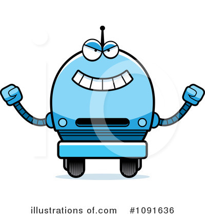 Royalty-Free (RF) Blue Robot Clipart Illustration by Cory Thoman - Stock Sample #1091636