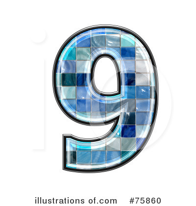 Royalty-Free (RF) Blue Tile Symbol Clipart Illustration by chrisroll - Stock Sample #75860
