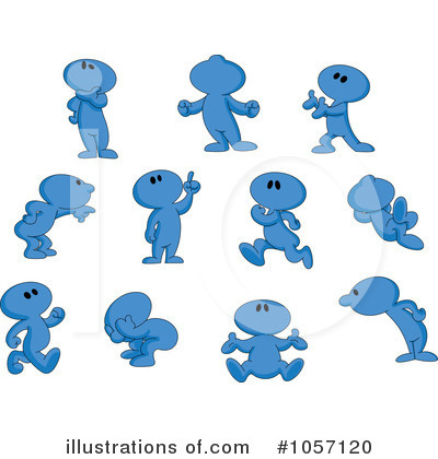 Royalty-Free (RF) Blue Toon Guy Clipart Illustration by yayayoyo - Stock Sample #1057120