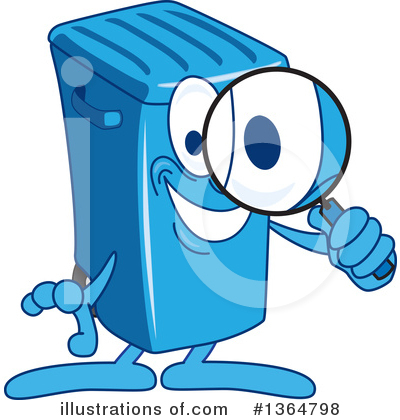 Blue Trash Can Clipart #1364798 by Mascot Junction