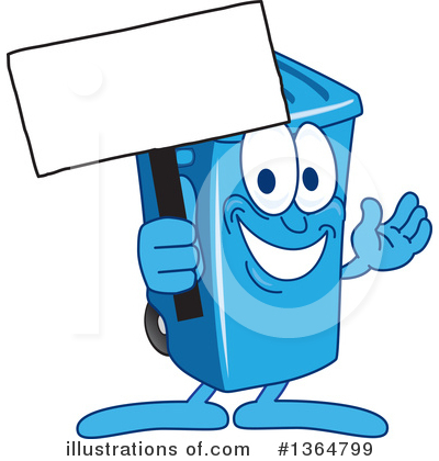 Blue Trash Can Clipart #1364799 by Mascot Junction
