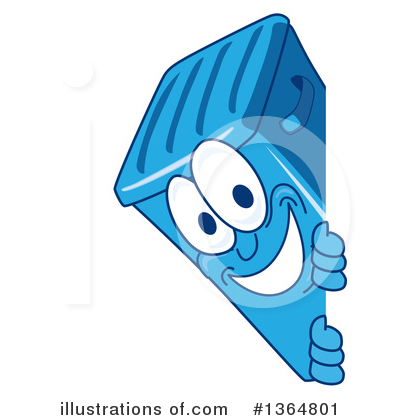Blue Trash Can Clipart #1364801 by Mascot Junction