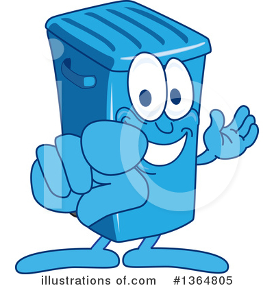 Blue Trash Can Clipart #1364805 by Mascot Junction