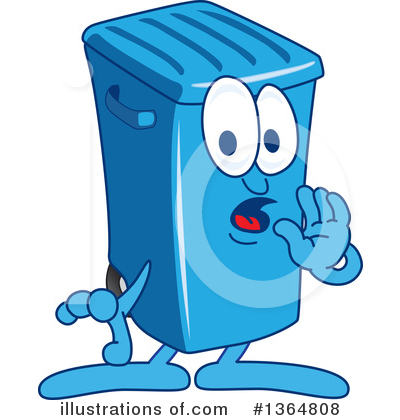 Royalty-Free (RF) Blue Trash Can Clipart Illustration by Mascot Junction - Stock Sample #1364808