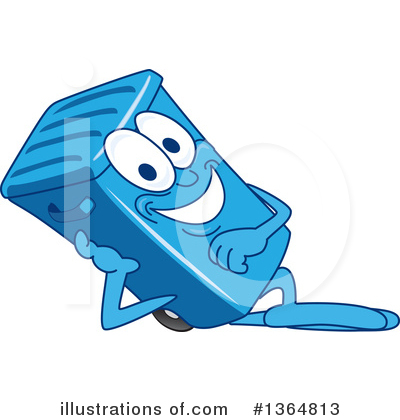 Blue Trash Can Clipart #1364813 by Mascot Junction