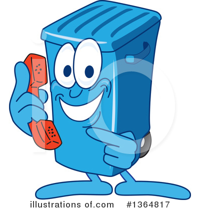 Blue Trash Can Clipart #1364817 by Mascot Junction