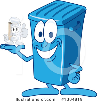 Blue Trash Can Clipart #1364819 by Mascot Junction
