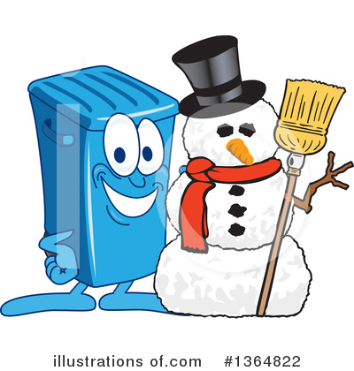 Blue Trash Can Clipart #1364822 by Mascot Junction