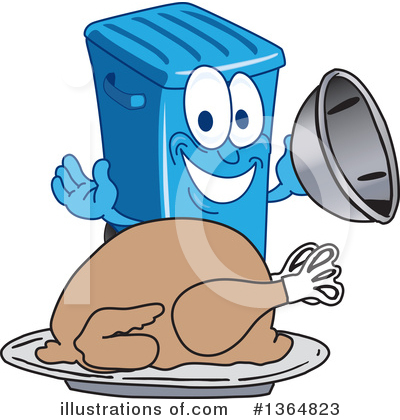 Royalty-Free (RF) Blue Trash Can Clipart Illustration by Mascot Junction - Stock Sample #1364823