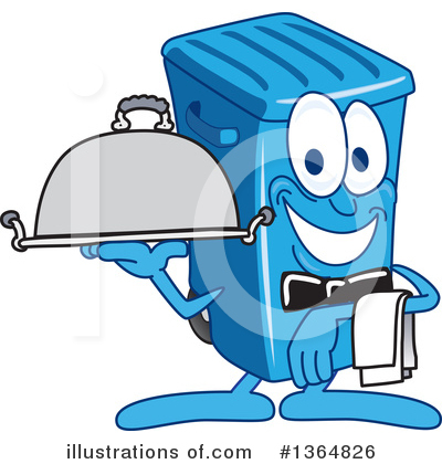 Royalty-Free (RF) Blue Trash Can Clipart Illustration by Mascot Junction - Stock Sample #1364826