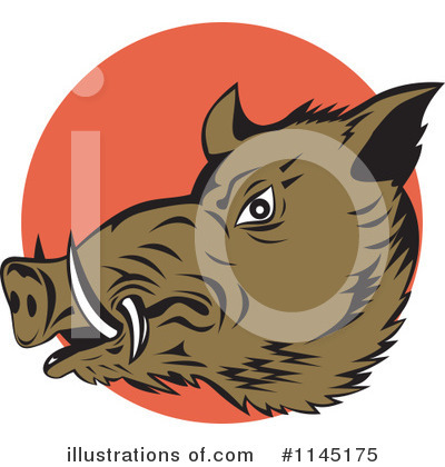 Royalty-Free (RF) Boar Clipart Illustration by patrimonio - Stock Sample #1145175
