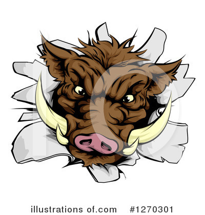 Royalty-Free (RF) Boar Clipart Illustration by AtStockIllustration - Stock Sample #1270301
