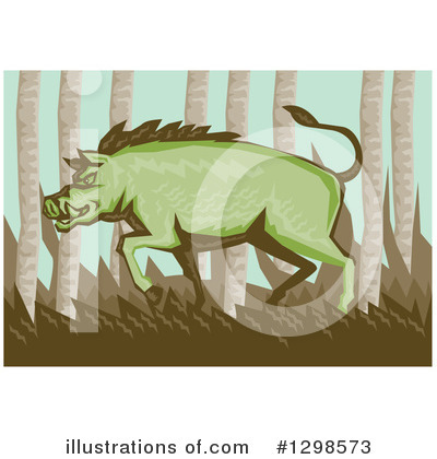 Royalty-Free (RF) Boar Clipart Illustration by patrimonio - Stock Sample #1298573