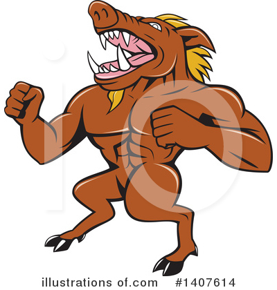 Royalty-Free (RF) Boar Clipart Illustration by patrimonio - Stock Sample #1407614