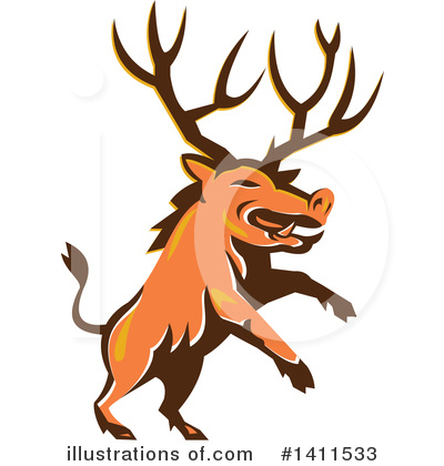 Royalty-Free (RF) Boar Clipart Illustration by patrimonio - Stock Sample #1411533