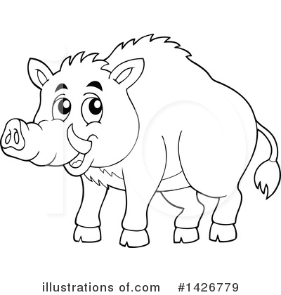 Royalty-Free (RF) Boar Clipart Illustration by visekart - Stock Sample #1426779