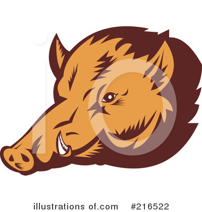 Royalty-Free (RF) Boar Clipart Illustration by patrimonio - Stock Sample #216522