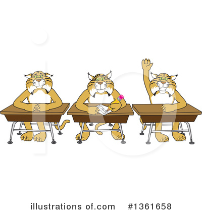 Royalty-Free (RF) Bobcat School Mascot Clipart Illustration by Mascot Junction - Stock Sample #1361658