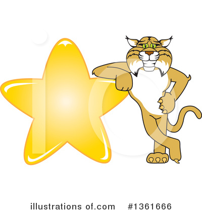 Royalty-Free (RF) Bobcat School Mascot Clipart Illustration by Mascot Junction - Stock Sample #1361666