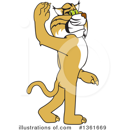 Royalty-Free (RF) Bobcat School Mascot Clipart Illustration by Mascot Junction - Stock Sample #1361669