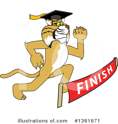 Royalty-Free (RF) Bobcat School Mascot Clipart Illustration by Mascot Junction - Stock Sample #1361671