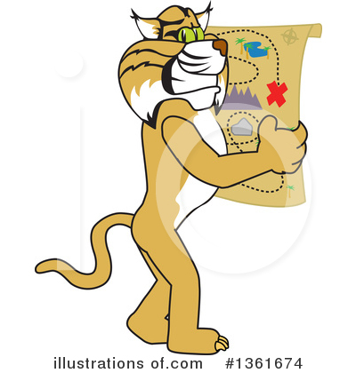 Royalty-Free (RF) Bobcat School Mascot Clipart Illustration by Mascot Junction - Stock Sample #1361674