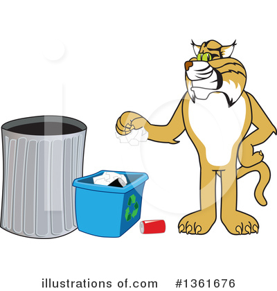 Royalty-Free (RF) Bobcat School Mascot Clipart Illustration by Mascot Junction - Stock Sample #1361676