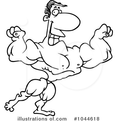 Royalty-Free (RF) Bodybuilder Clipart Illustration by toonaday - Stock Sample #1044618