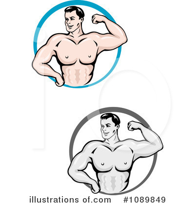Royalty-Free (RF) Bodybuilder Clipart Illustration by Vector Tradition SM - Stock Sample #1089849