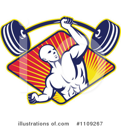 Royalty-Free (RF) Bodybuilder Clipart Illustration by patrimonio - Stock Sample #1109267