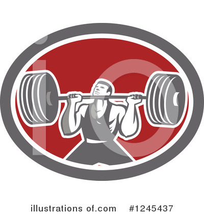 Royalty-Free (RF) Bodybuilder Clipart Illustration by patrimonio - Stock Sample #1245437