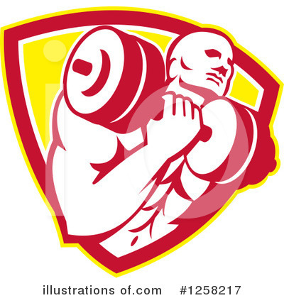 Royalty-Free (RF) Bodybuilder Clipart Illustration by patrimonio - Stock Sample #1258217
