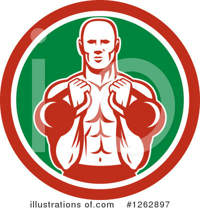 Royalty-Free (RF) Bodybuilder Clipart Illustration by patrimonio - Stock Sample #1262897