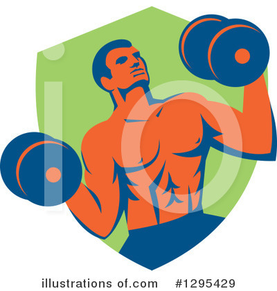 Royalty-Free (RF) Bodybuilder Clipart Illustration by patrimonio - Stock Sample #1295429