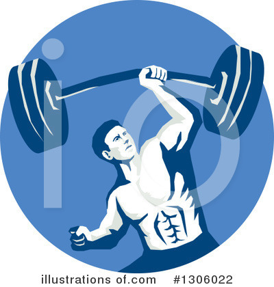 Royalty-Free (RF) Bodybuilder Clipart Illustration by patrimonio - Stock Sample #1306022